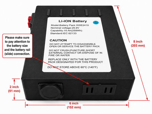 24V 10Ah Battery for Verpal, Movex & Goldseason Wheelchairs