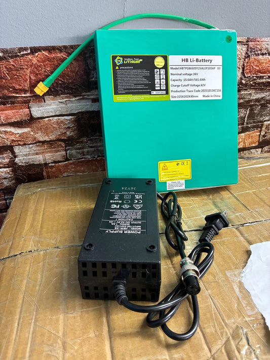 36 Volt 15.6 AH Battery with Charger – Compatible with Rubicon FX03, Compatible with Klano KX30, Compatible with Comfygo MS3000, Compatible with LELEKUAI, Compatible with Dragon Mobile EX 4 Wheel Mobility Scooters Models
