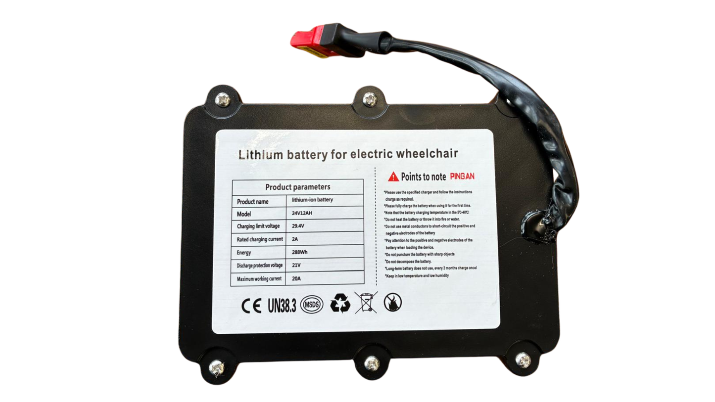 24V 12AH Airline Approved Long Range Lithium-Ion Battery for Comfygo 6011, Culver Artemis, Rubicon DX01, Klano KL10 Models