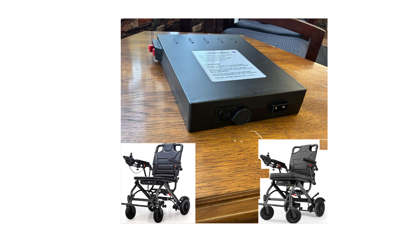 24 Volt 6 AH Lithium-ion Battery for Verpal, Goldseason Electric Wheelchairs-Big Size Battery