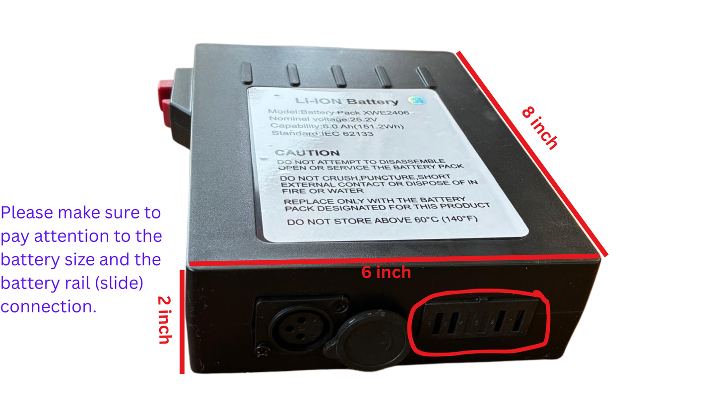 24 Volt 6 AH Lithium-ion Battery for Verpal, Movex, Goldseason Electric Wheelchairs