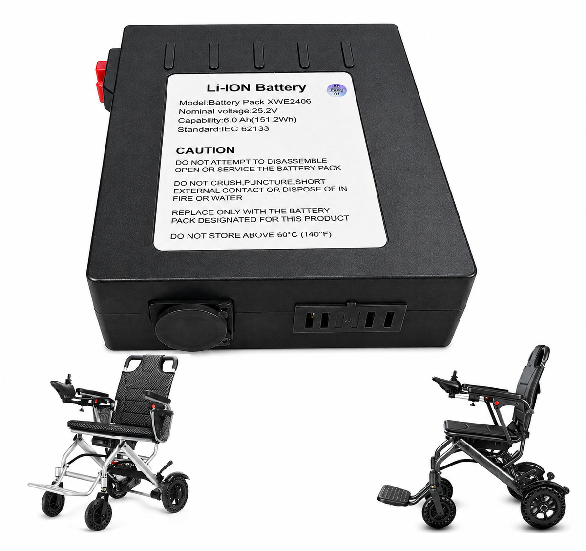24V 6Ah Battery for Verpal, Movex & Goldseason Wheelchairs
